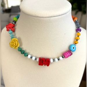 A handmade piece. Love choker necklace for women or teens.